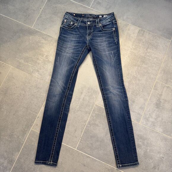 Miss Me Distressed Skinny Stretch Denim Jp5646s2 Sz 27 - Picture 5 of 15